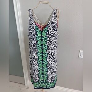 Lilly Pulitzer Pineapple Party V-Neck Sleeveless Florin Dress in Size XL